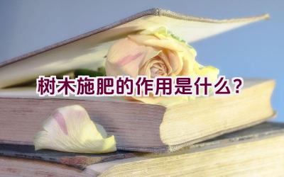 树木施肥的作用是什么？
