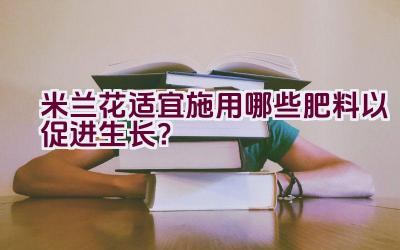 米兰花适宜施用哪些肥料以促进生长？插图