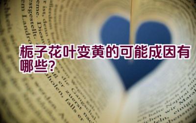 栀子花叶变黄的可能成因有哪些？插图