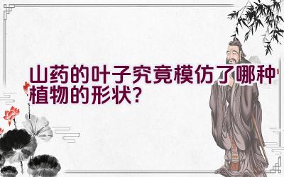 山药的叶子究竟模仿了哪种植物的形状？插图