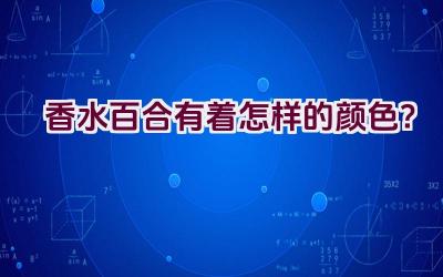 香水百合有着怎样的颜色？插图