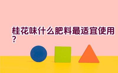 桂花味什么肥料最适宜使用？插图