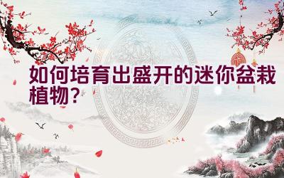 如何培育出盛开的迷你盆栽植物？插图