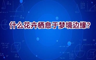 什么花卉栖息于梦境边缘？插图