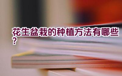 花生盆栽的种植方法有哪些？插图