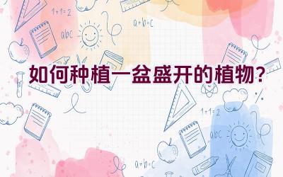如何种植一盆盛开的植物？插图