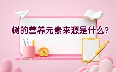 树的营养元素来源是什么？
