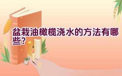 盆栽油橄榄浇水的方法有哪些？插图