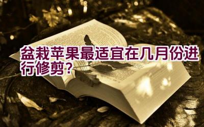 盆栽苹果最适宜在几月份进行修剪？插图
