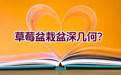 草莓盆栽盆深几何？插图